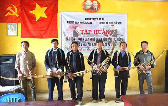 40 học viên xã Ngũ Chỉ Sơn tham gia tập huấn truyền dạy làm Khèn dân tộc Mông